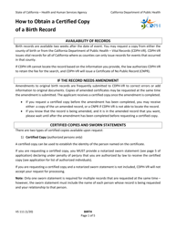 Document preview: Form VS111 Application for Certified Copy of Birth Record - California