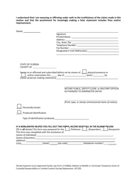 Family Law Form 12.948(D) &quot;Motion to Modify or Terminate Temporary Grant of Custodial Responsibility or Limited Contact During Deployment&quot; - Florida, Page 5