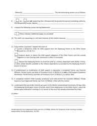 Family Law Form 12.948(B) Motion for Temporary Order Granting Custodial Responsibility During Deployment - Florida, Page 6