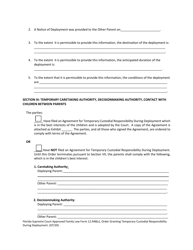 Family Law Form 12.948(C) Order Granting Temporary Custodial Responsibility During Deployment - Florida, Page 2