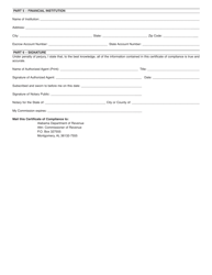 Form TOB: NPM-ESC CERT Certificate of Compliance by Manufacturer Regarding Escrow Payment (Including Importers) - Alabama, Page 2