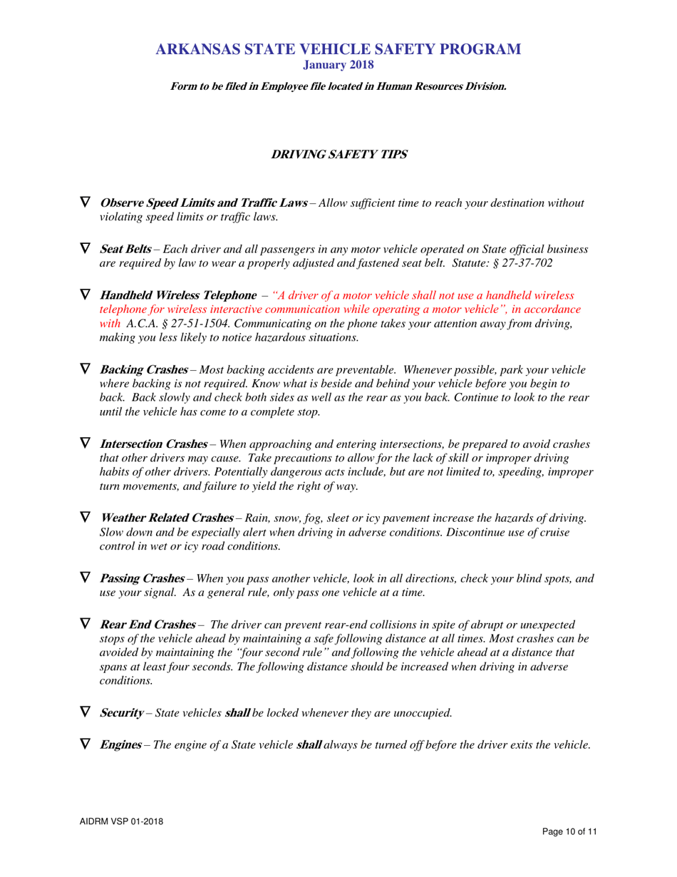 Form VSP-2 Authorization to Obtain Traffic Violation Record From Department of Finance and Admininstration, Office of Driver Services - Arkansas, Page 2