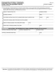 Form ADM-0366 Confirmation of Verbal Agreement Other Than for Equipment Rental - California, Page 3