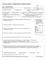 HRD Form 414 &quot;Supervisor's Accident Investigation&quot; - Hawaii