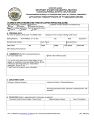 Application for Certificate of Fitness (Explosives) - Hawaii, Page 3