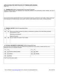 Application for Certificate of Fitness (Explosives) - Hawaii, Page 4