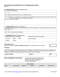 Application for Certificate of Fitness (Explosives) - Hawaii, Page 5