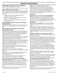 Instructions for Form ST-1-X, 003 Amended Sales and Use Tax and E911 Surcharge Return - Illinois, Page 2