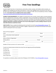Document preview: DNR Form 542-0991 Free Tree Seedlings - Iowa