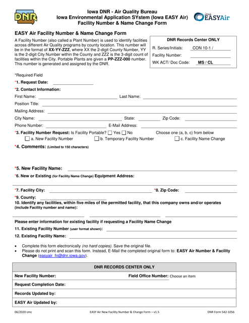 DNR Form 542-1056  Printable Pdf