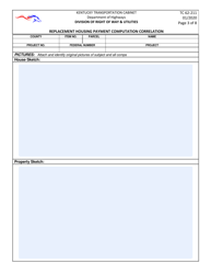 Form TC62-211 Replacement Housing Payment Computation Correlation - Kentucky, Page 3
