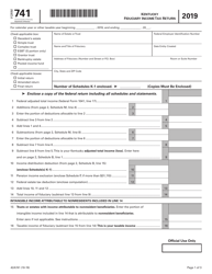 Form 741 Kentucky Fiduciary Income Tax Return - Kentucky