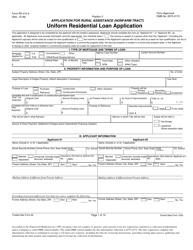 Document preview: Form RD410-4 Uniform Residential Loan Application