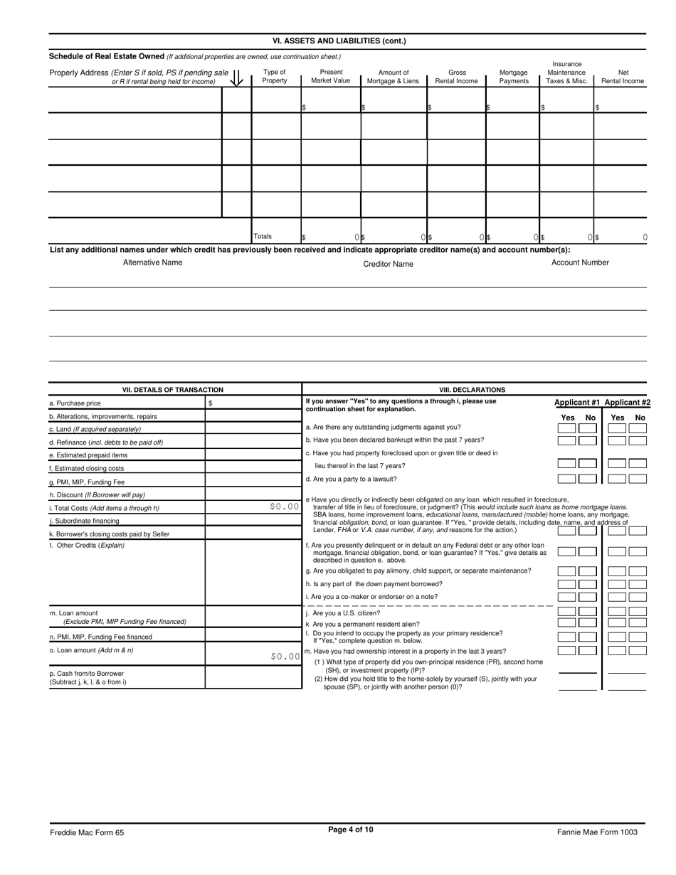 Form RD410-4 Uniform Residential Loan Application, Page 4