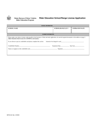 Form MVE-86 Rider Education School License Application - Maine, Page 3