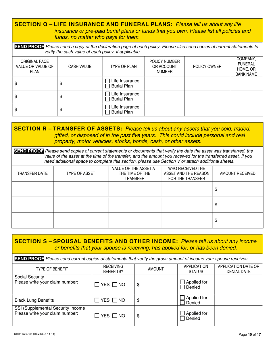 Form DHR / FIA9709 Long-Term Care / Waiver Medical Assistance Application - Maryland, Page 12