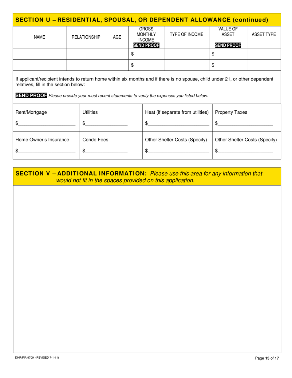 Form DHR / FIA9709 Long-Term Care / Waiver Medical Assistance Application - Maryland, Page 15