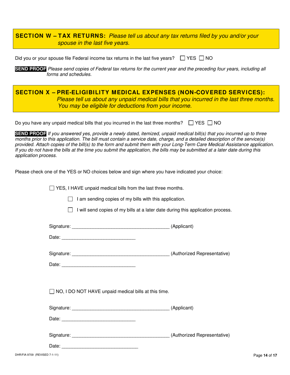 Form DHR / FIA9709 Long-Term Care / Waiver Medical Assistance Application - Maryland, Page 16