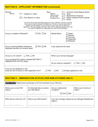 Form DHR/FIA9709 Long-Term Care/Waiver Medical Assistance Application - Maryland, Page 4