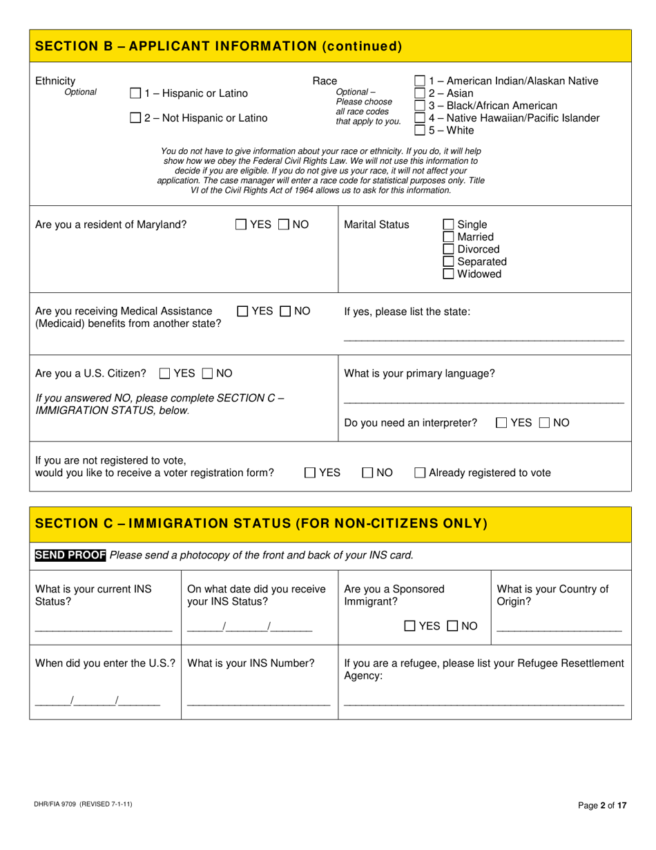 Form DHR / FIA9709 Long-Term Care / Waiver Medical Assistance Application - Maryland, Page 4