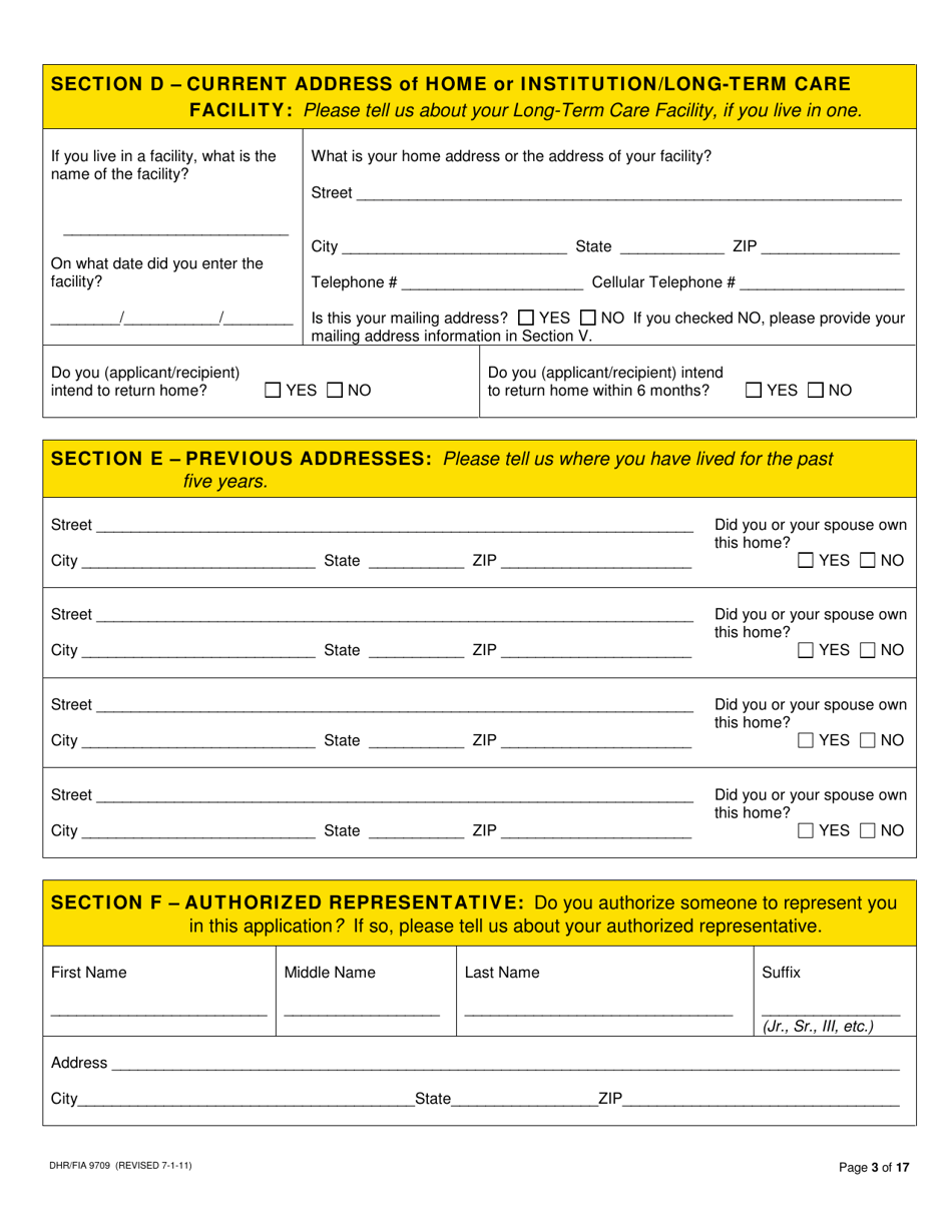 Form DHR / FIA9709 Long-Term Care / Waiver Medical Assistance Application - Maryland, Page 5