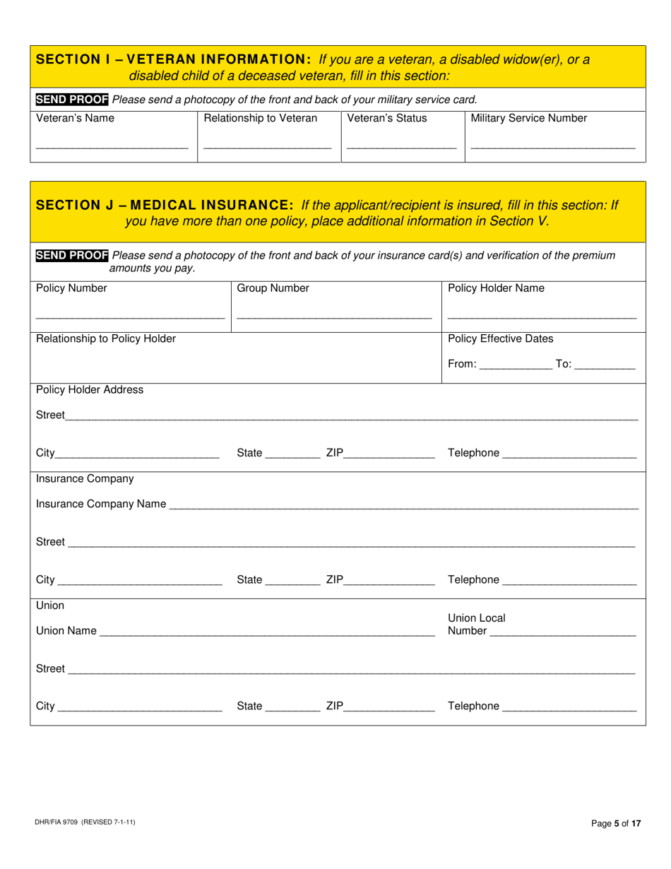 Form DHR / FIA9709 Long-Term Care / Waiver Medical Assistance Application - Maryland, Page 7