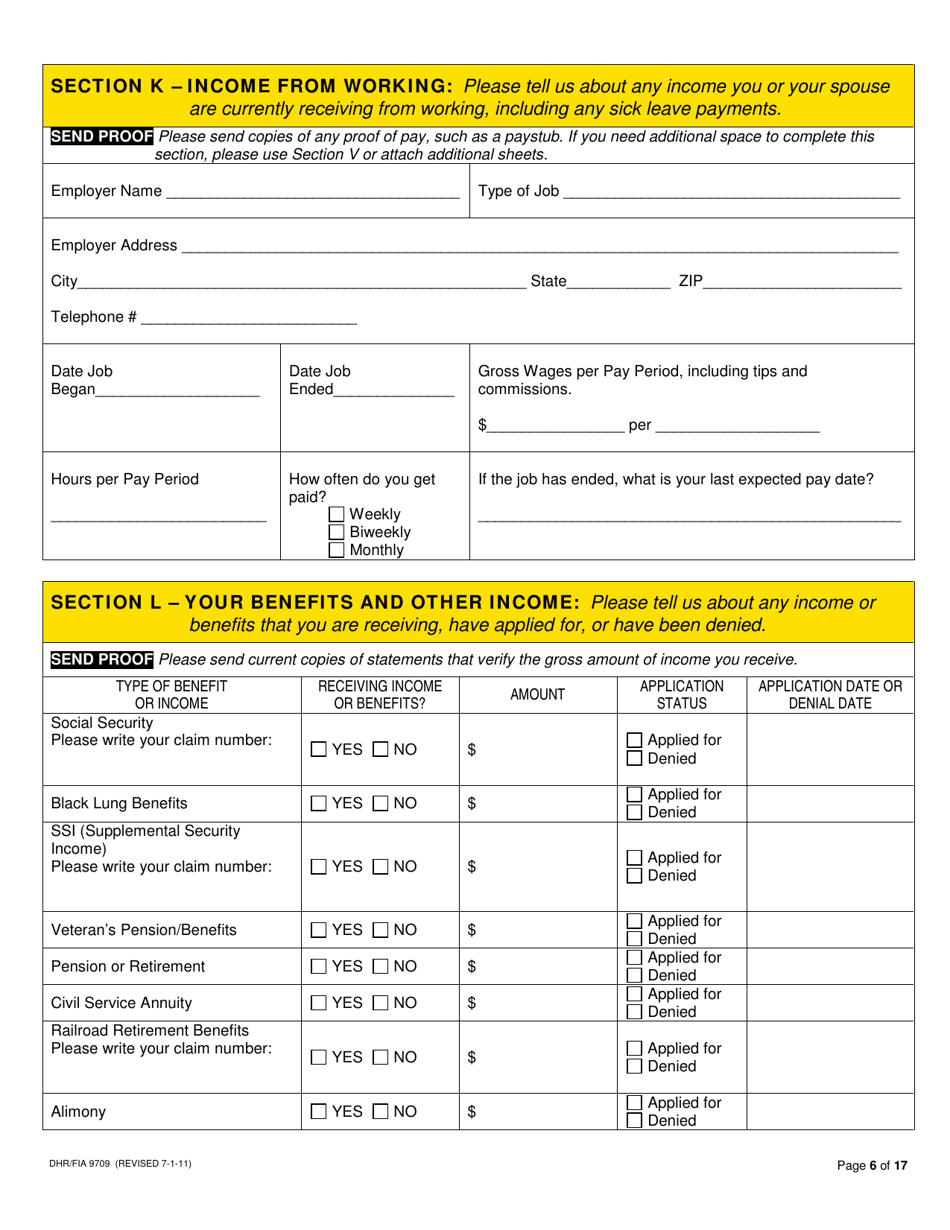 Form DHR / FIA9709 Long-Term Care / Waiver Medical Assistance Application - Maryland, Page 8