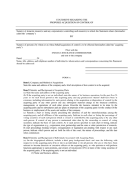 Form A Statement Regarding the Acquisition of Control of or Merger With a Domestic Insurer - Indiana, Page 2