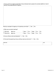 Form DHS-6562-ENG Advisory Committee Application Form - Minnesota, Page 2