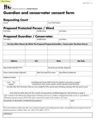 Form DHS-6977-ENG Guardian and Conservator Consent Form - Minnesota