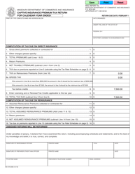 Document preview: Form MO375-0599 Captive Insurance Premium Tax Return - Missouri