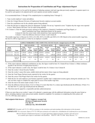 Form MODES-4A Contribution &amp; Wage Adjustment Report - Missouri, Page 2