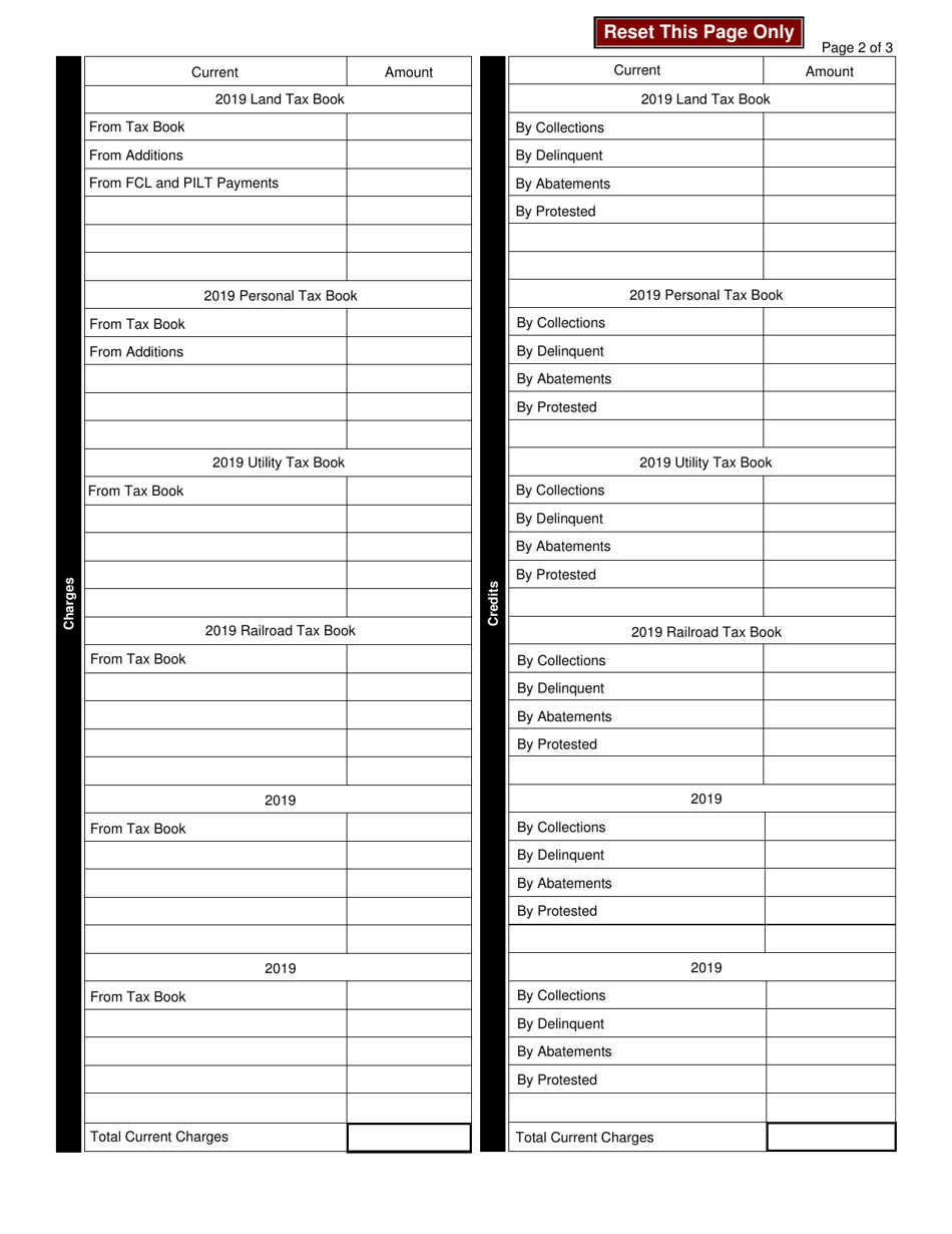 Form 205 Collectors Annual Settlement - Missouri, Page 2