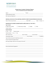 Document preview: Supervisors Incident Analysis Report - Nebraska