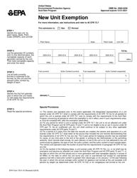 EPA Form 7610-19 New Unit Exemption
