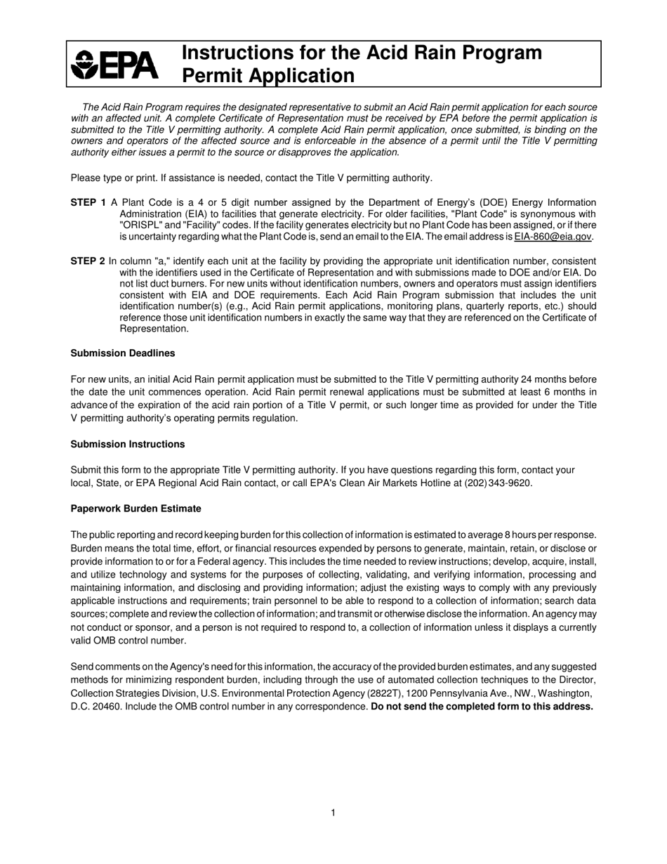 EPA Form 7610-16 Acid Rain Permit Application, Page 5