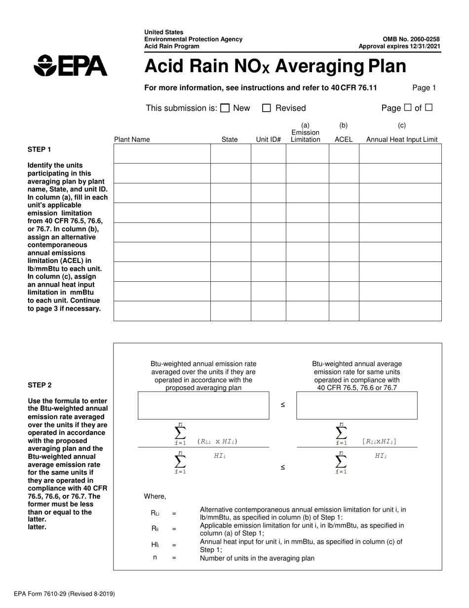 epa-form-7610-29-download-fillable-pdf-or-fill-online-acid-rain-nox