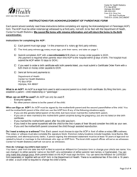 DOH Form 422-159 Acknowledgment of Parentage - Washington, Page 3