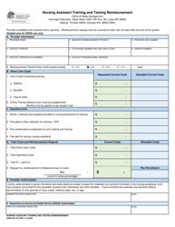 Document preview: DSHS Form 06-123 Nursing Assistant Training and Testing Reimbursement - Washington