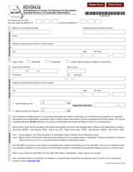 Document preview: Form MO-2NR Statement of Income Tax Payments for Nonresident Individual Partners or S Corporation Shareholders - Missouri