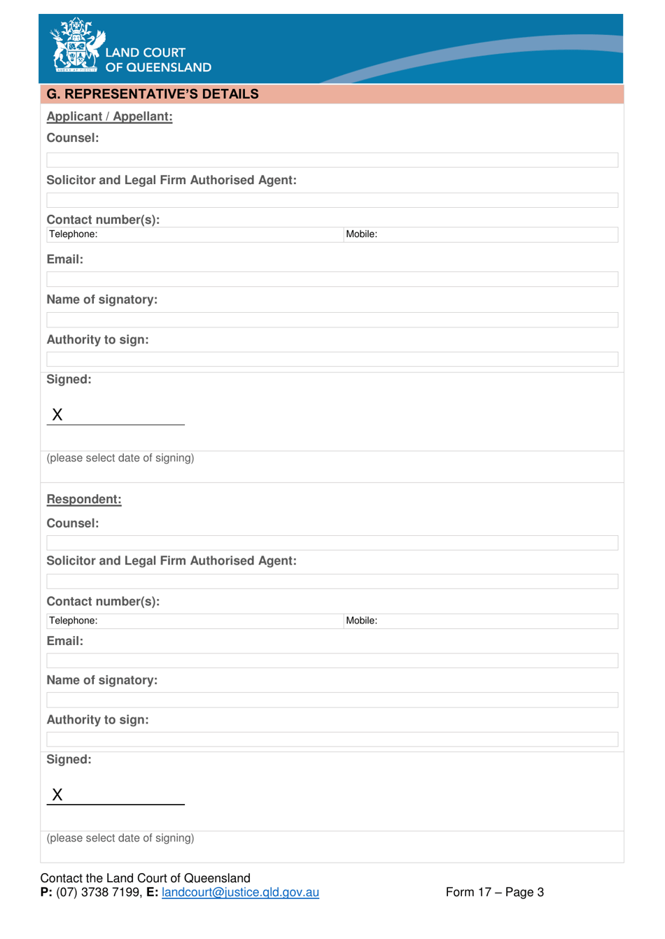 Form 17 Request for Trial Date - Queensland, Australia, Page 3