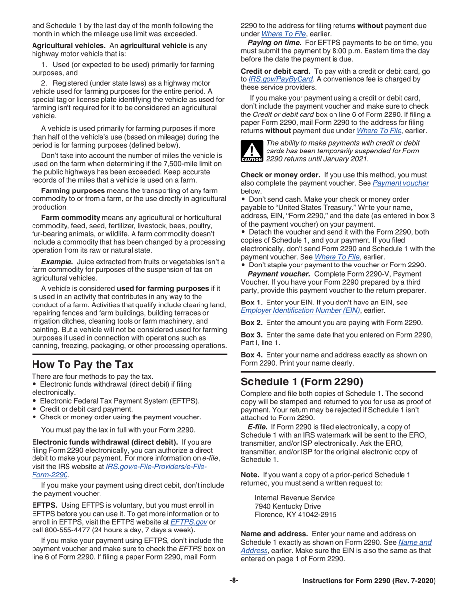 Instructions for IRS Form 2290 Heavy Highway Vehicle Use Tax Return, Page 10