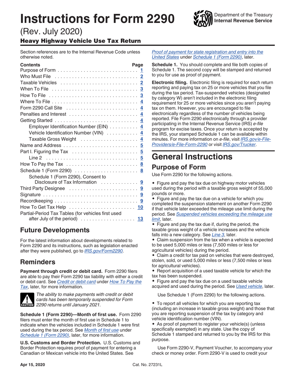 Instructions for IRS Form 2290 Heavy Highway Vehicle Use Tax Return, Page 3