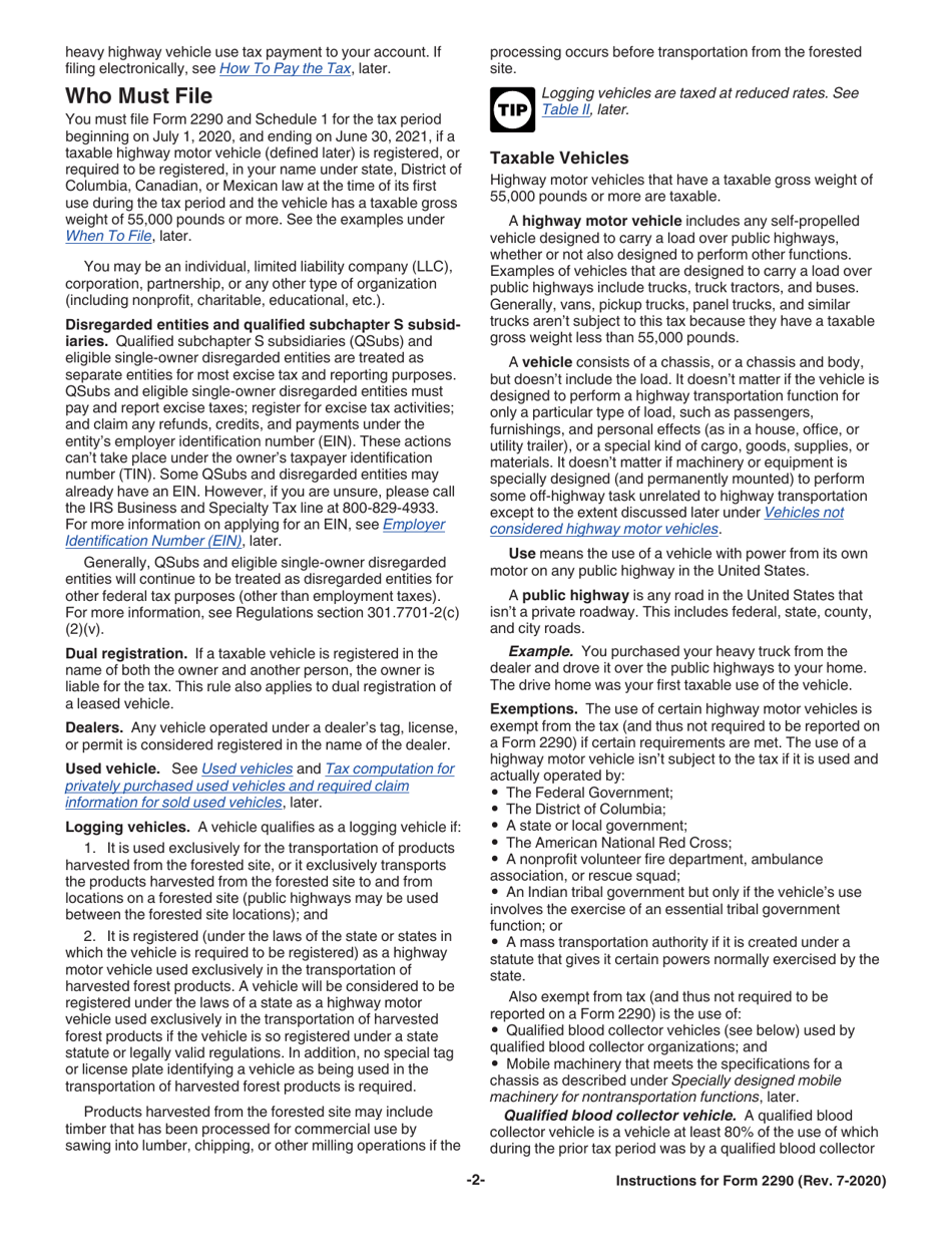Instructions for IRS Form 2290 Heavy Highway Vehicle Use Tax Return, Page 4