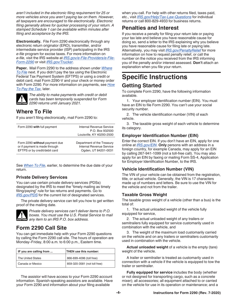 Instructions for IRS Form 2290 Heavy Highway Vehicle Use Tax Return, Page 6