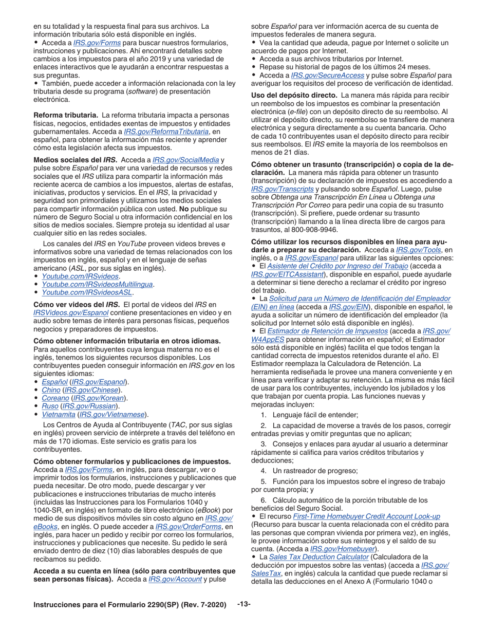 Instructions for IRS Form 2290(SP) Declaracion Del Impuesto Sobre El Uso De Vehiculos Pesados En Las Carreteras, Page 15