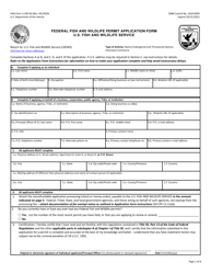 Document preview: FWS Form 3-200-60 Federal Fish and Wildlife Permit Application Form: Native Endangered & Threatened Species - Interstate Commerce