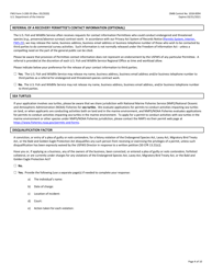 FWS Form 3-200-59 Federal Fish and Wildlife Permit Application Form: Native Endangered &amp; Threatened Species - Scientific, Enhancement of Propagation, or Survival (I.e., Purposeful Take for Recovery), Page 4