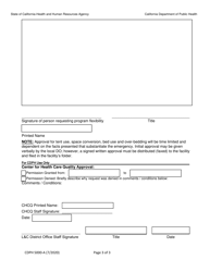 Form CDPH5000-A Temporary Permission for Program Flexibility and for Emergencies - California, Page 3