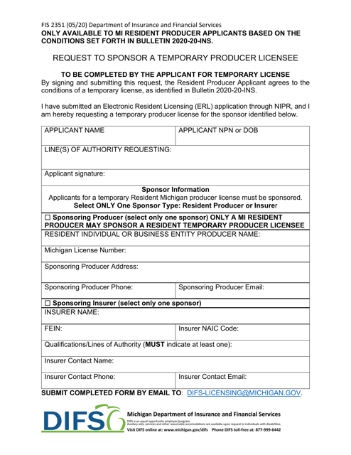 Form FIS2351  Printable Pdf